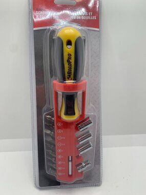 Roadpro 15-Piece Screwdriver & Socket Set With Magnetic Bit Driver